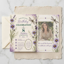 Verjaardagsuitnodiging September Aster Libel