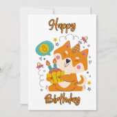 Verjaardagsuitnodiging Shiba Inu Kaart (Voorkant)