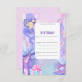 VERJAARDAGSUITNODIGING SIRENA  KAART (Voorkant / Achterkant)