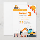 Verjaardagsuitnodiging sjabloon bouw verjaardag (Voorkant / Achterkant)