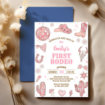Verjaardagsuitnodiging Space Cowgirl Disco Rodeo