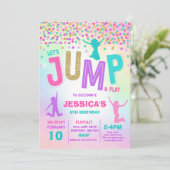 Verjaardagsuitnodiging springen spring trampolinef kaart (Staand voorkant)