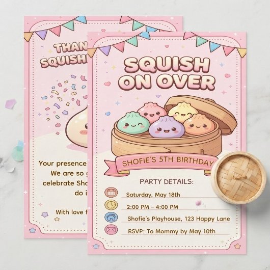 Verjaardagsuitnodiging Squish On Over Kaart