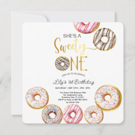 Verjaardagsuitnodiging Sweet One, 1e verjaardag me Bedankkaart