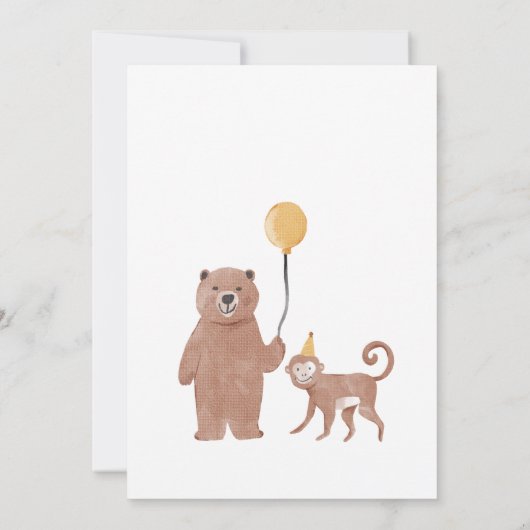 Verjaardagsuitnodiging template voor feestdieren kaart (Achterkant)