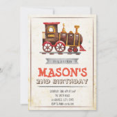 verjaardagsuitnodiging treinpartij kaart (Voorkant)