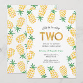 verjaardagsuitnodiging | tropische ananas kaart (Voorkant / Achterkant)