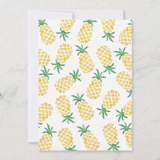 verjaardagsuitnodiging | tropische ananas kaart (Achterkant)