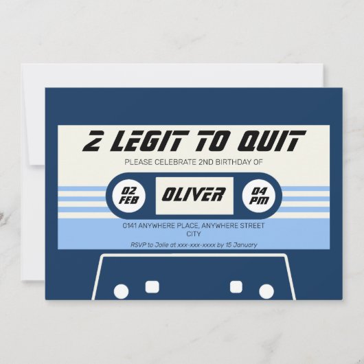 Verjaardagsuitnodiging tweede verjaardag vintage c kaart (Voorkant)