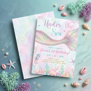 Verjaardagsuitnodiging Under The Sea Kaart