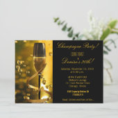 verjaardagsuitnodiging van Champagne Party Kaart (Staand voorkant)