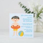 verjaardagsuitnodiging van Cute boy's zomerkoolfee Kaart (Staand voorkant)