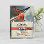 Verjaardagsuitnodiging van de luchtmacht kaart (Staand voorkant)