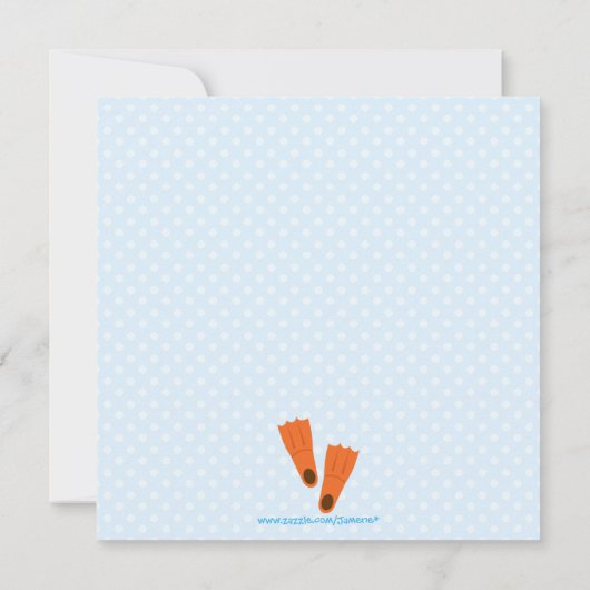 verjaardagsuitnodiging van de zomerpoolpartij van  kaart (Achterkant)