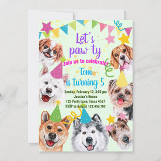verjaardagsuitnodiging van Dog party Kaart