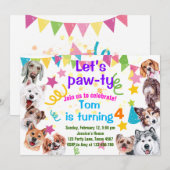 verjaardagsuitnodiging van Dog party Kaart (Voorkant / Achterkant)
