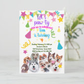 verjaardagsuitnodiging van Dog party Kaart (Staand voorkant)