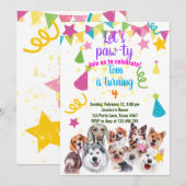 verjaardagsuitnodiging van Dog party Kaart (Voorkant / Achterkant)