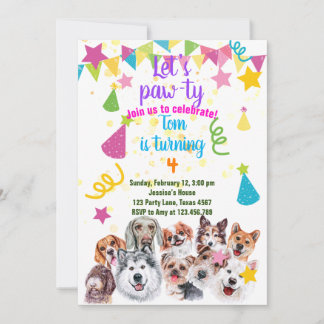 verjaardagsuitnodiging van Dog party Kaart