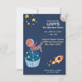 Verjaardagsuitnodiging van het Astronaut Outer Spa Kaart (Voorkant)