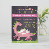 Verjaardagsuitnodiging van het Dinosaur Schaats Kaart (Staand voorkant)