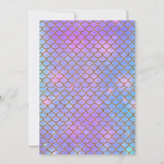 verjaardagsuitnodiging van Mermaid narwhale Kaart (Achterkant)