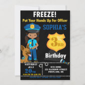 verjaardagsuitnodiging van politieagent Meisfeest Kaart (Voorkant)