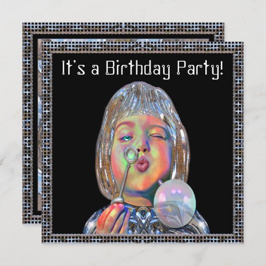 Verjaardagsuitnodiging vieren kaart (Voorkant / Achterkant)