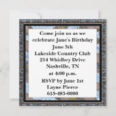 Verjaardagsuitnodiging vieren kaart (Achterkant)