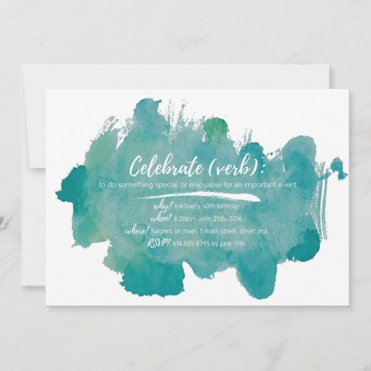 Verjaardagsuitnodiging vieren kaart (Voorkant)