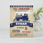 Verjaardagsuitnodiging vintage kaart (Staand voorkant)