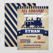 Verjaardagsuitnodiging vintage kaart (Voorkant / Achterkant)