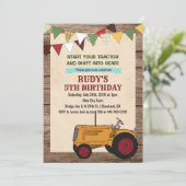VERJAARDAGSUITNODIGING - Vintage Tractor voor elke Kaart (Staand voorkant)