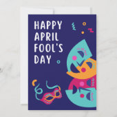 Verjaardagsuitnodiging voor 1 april kaart (Achterkant)