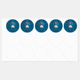 Verjaardagsuitnodiging voor 1e verjaardag van een labels