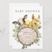 Verjaardagsuitnodiging voor baby 'Down on the Farm Kaart (Voorkant / Achterkant)