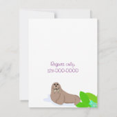 Verjaardagsuitnodiging voor baby walrus kaart (Achterkant)