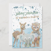 verjaardagsuitnodiging voor baby's met een dierthe aankondiging (Achterkant)