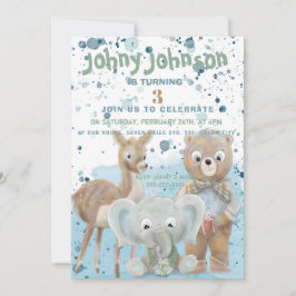 verjaardagsuitnodiging voor baby's met een dierthe aankondiging