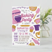 Verjaardagsuitnodiging voor bakkersfeest kaart (Staand voorkant)