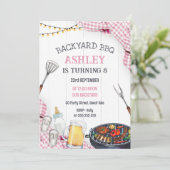 Verjaardagsuitnodiging voor BBQ in de achtertuin Kaart (Staand voorkant)
