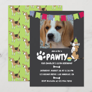 Verjaardagsuitnodiging voor Beagle-hond Kaart