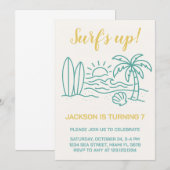 Verjaardagsuitnodiging voor bewerkbare Surven Kaart (Voorkant / Achterkant)