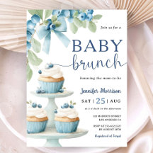 Verjaardagsuitnodiging voor Blueberry Baby Brunch 