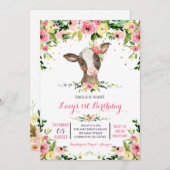 verjaardagsuitnodiging voor boerderij kaart (Voorkant / Achterkant)