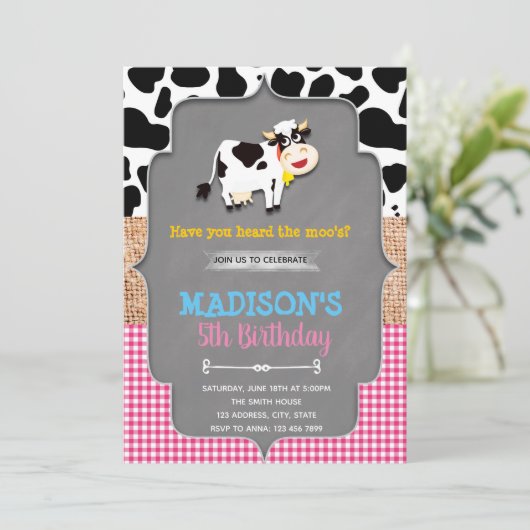 verjaardagsuitnodiging voor boerderij van kabeljau kaart (Staand voorkant)