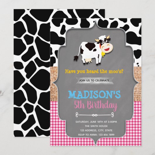 verjaardagsuitnodiging voor boerderij van kabeljau kaart (Voorkant / Achterkant)