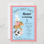 Verjaardagsuitnodiging voor boerderijdieren kaart (Voorkant)