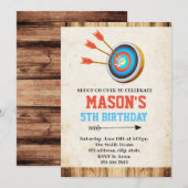 verjaardagsuitnodiging voor boogschieten kaart (Voorkant / Achterkant)