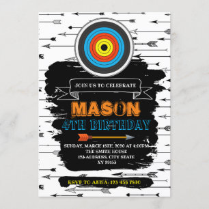 verjaardagsuitnodiging voor boogschieten kaart